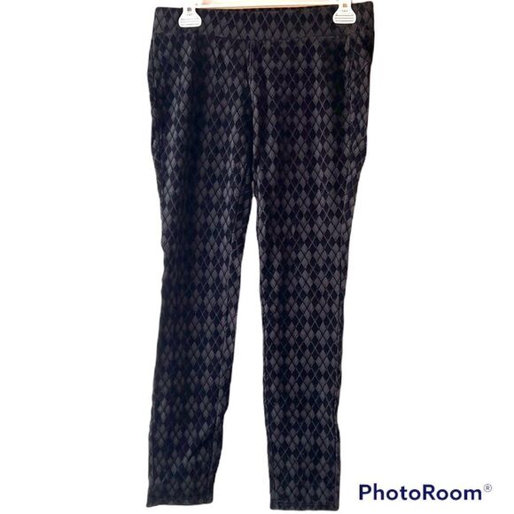 One 5 ONE Black Diamond Patterned Leggings Size Small - Picture 1 of 13